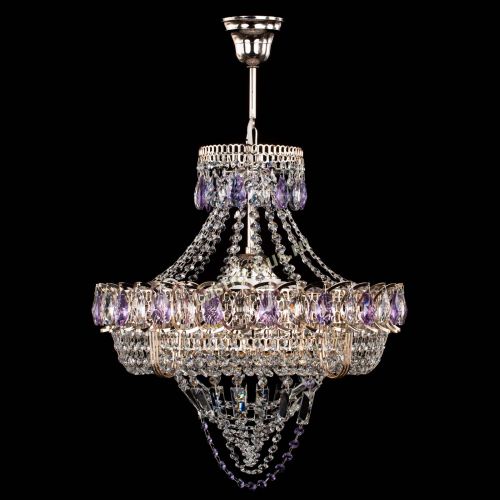 Люстра Кольцо Классика Веер фиолетовая в Магнитогорске Гусь Хрустальный