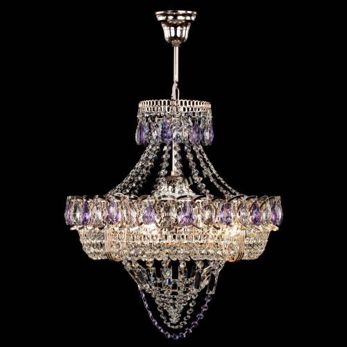 Люстра Кольцо Классика Веер фиолетовая в Магнитогорске Гусь Хрустальный