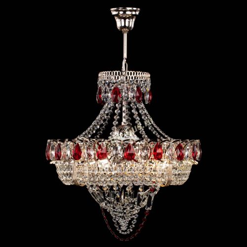 Люстра Кольцо Классика Веер красная в Магнитогорске Гусь Хрустальный