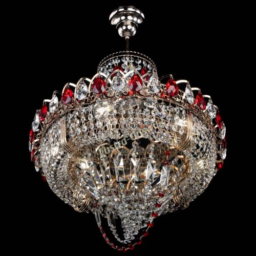Люстра Кольцо Классика Веер красная в Магнитогорске Гусь Хрустальный