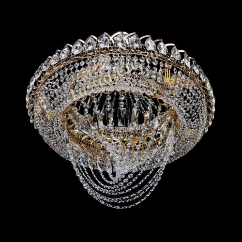 Люстра Кольцо Классика Веер, диаметр - 600 мм, цвет - золото Гусь Хрустальный