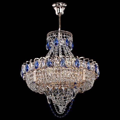 Люстра Кольцо Классика Веер синяя в Магнитогорске Гусь Хрустальный