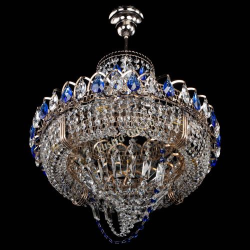 Люстра Кольцо Классика Веер синяя в Магнитогорске Гусь Хрустальный