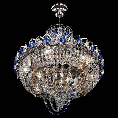 Люстра Кольцо Классика Веер синяя в Магнитогорске Гусь Хрустальный