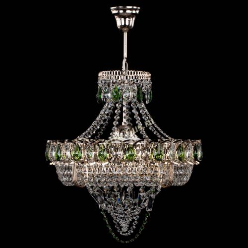 Люстра Кольцо Классика Веер зеленая в Магнитогорске Гусь Хрустальный