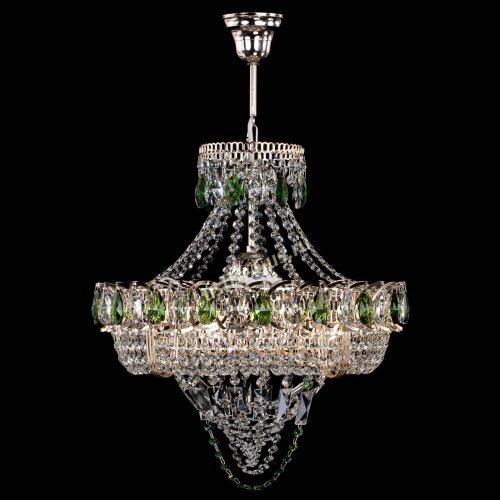 Люстра Кольцо Классика Веер зеленая в Магнитогорске Гусь Хрустальный