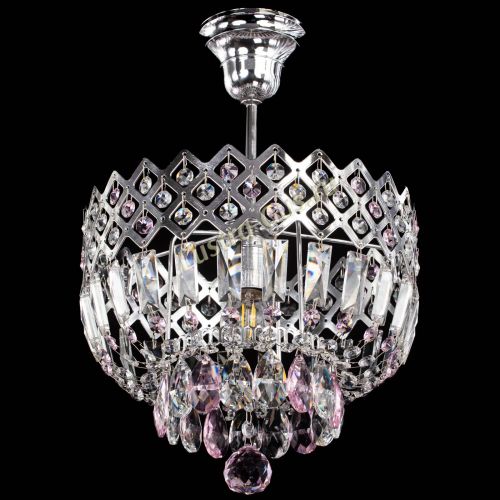 Люстра Корона №1 пластинка розовая в Магнитогорске Гусь Хрустальный