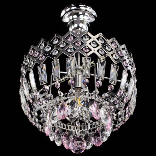 Люстра Корона №1 пластинка розовая в Магнитогорске Гусь Хрустальный