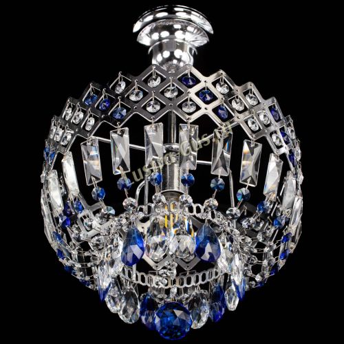 Люстра Корона №1 пластинка синяя в Магнитогорске Гусь Хрустальный