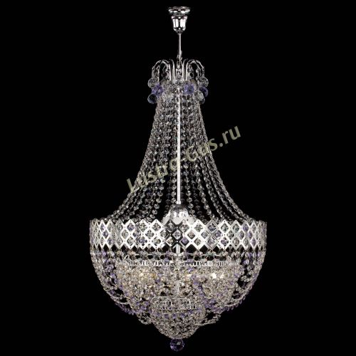 Люстра Корона №5 с подвесом Фиолетовая в Магнитогорске Гусь Хрустальный