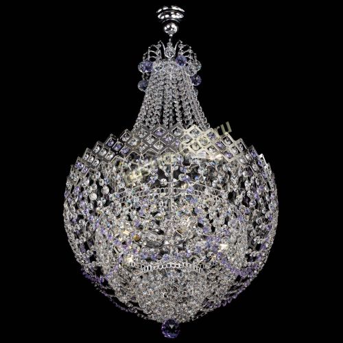 Люстра Корона №5 с подвесом Фиолетовая в Магнитогорске Гусь Хрустальный