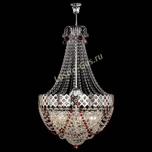 Люстра Корона №5 с подвесом Красная в Магнитогорске Гусь Хрустальный