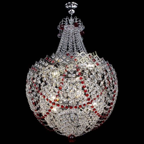 Люстра Корона №5 с подвесом Красная в Магнитогорске Гусь Хрустальный