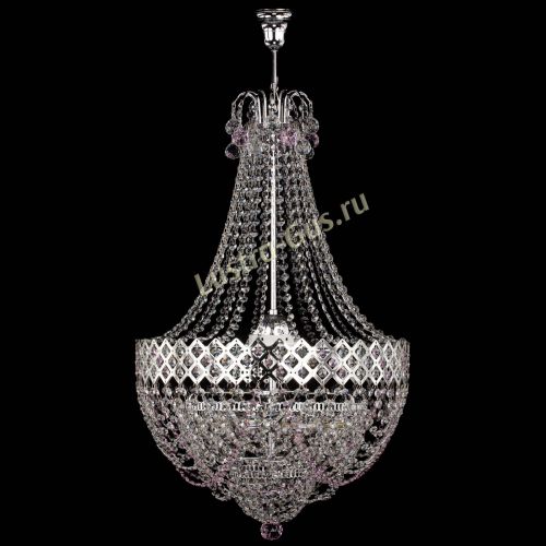 Люстра Корона №5 с подвесом Розовая в Магнитогорске Гусь Хрустальный