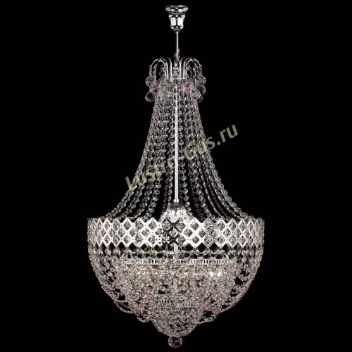 Люстра Корона №5 с подвесом Розовая в Магнитогорске Гусь Хрустальный