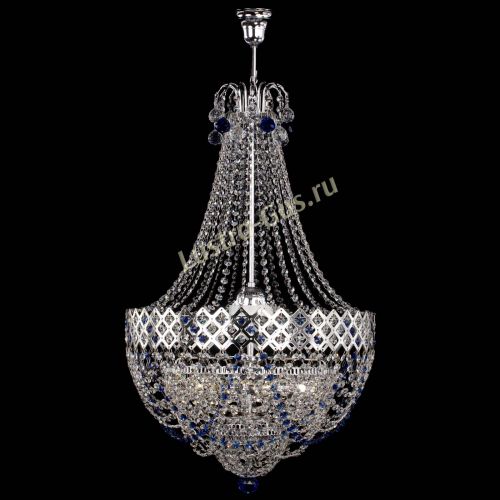 Люстра Корона №5 с подвесом Синяя в Магнитогорске Гусь Хрустальный