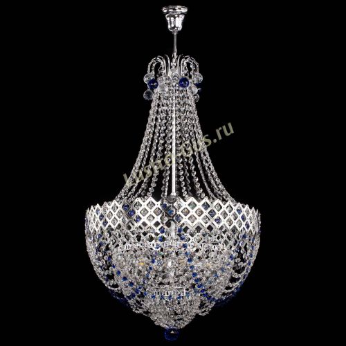Люстра Корона №5 с подвесом Синяя в Магнитогорске Гусь Хрустальный