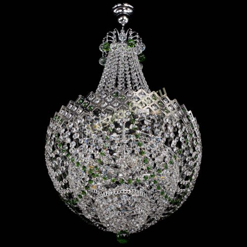 Люстра Корона №5 с подвесом Зеленая в Магнитогорске Гусь Хрустальный