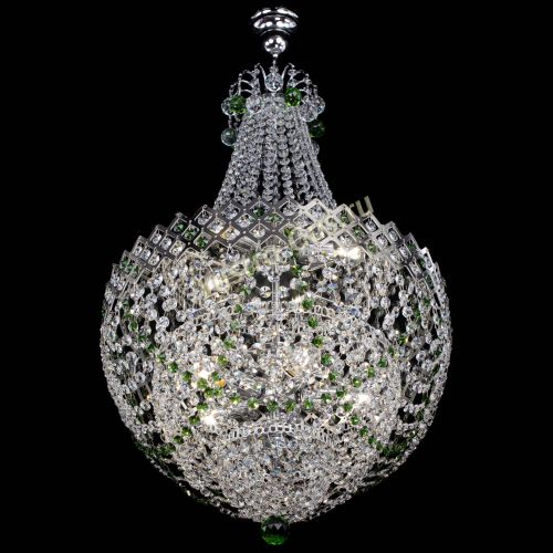 Люстра Корона №5 с подвесом Зеленая в Магнитогорске Гусь Хрустальный
