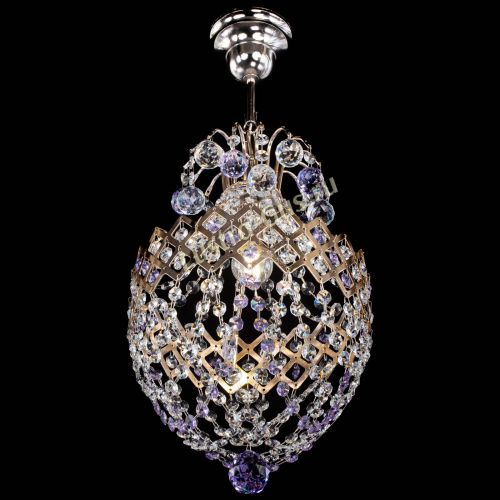 Люстра Корона №6 фиолетовая в Магнитогорске Гусь Хрустальный