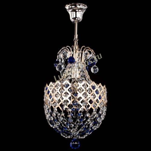 Люстра Корона №6 синяя в Магнитогорске Гусь Хрустальный
