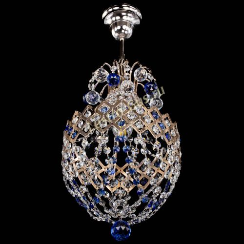 Люстра Корона №6 синяя в Магнитогорске Гусь Хрустальный