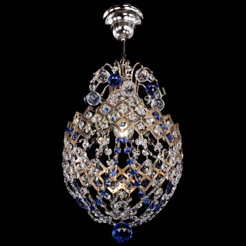 Люстра Корона №6 синяя в Магнитогорске Гусь Хрустальный