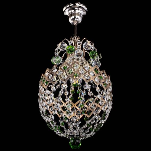 Люстра Корона №6 зеленая в Магнитогорске Гусь Хрустальный