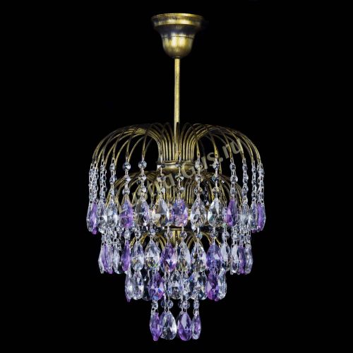 Люстра Лора №3 под бронзу фиолетовая в Магнитогорске Гусь Хрустальный
