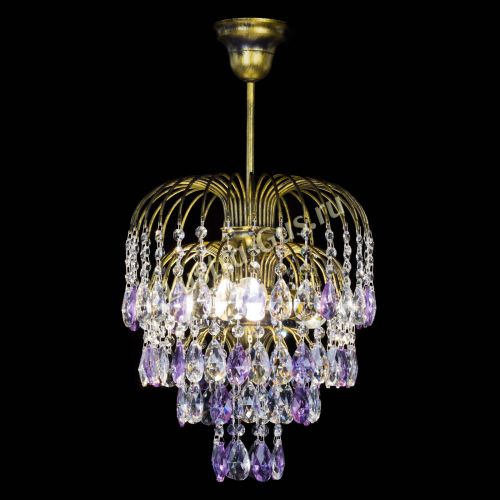 Люстра Лора №3 под бронзу фиолетовая в Магнитогорске Гусь Хрустальный