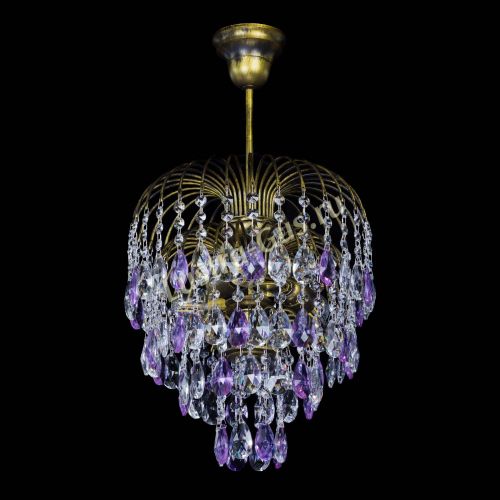 Люстра Лора №3 под бронзу фиолетовая в Магнитогорске Гусь Хрустальный