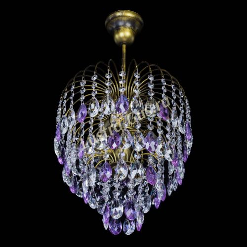 Люстра Лора №3 под бронзу фиолетовая в Магнитогорске Гусь Хрустальный