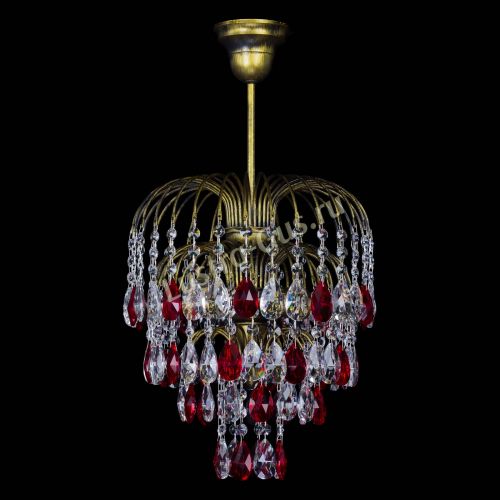 Люстра Лора №3 под бронзу красная в Магнитогорске Гусь Хрустальный