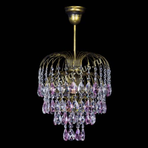 Люстра Лора №3 под бронзу розовая в Магнитогорске Гусь Хрустальный