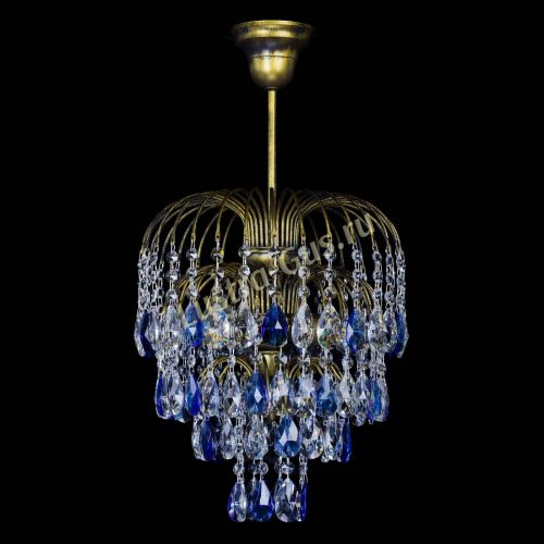 Люстра Лора №3 под бронзу синяя в Магнитогорске Гусь Хрустальный