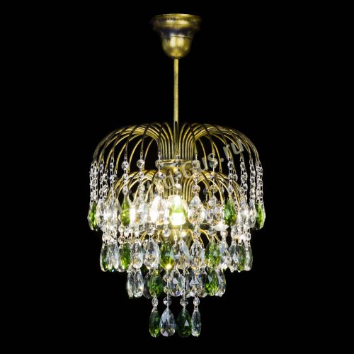 Люстра Лора №3 под бронзу зеленая в Магнитогорске Гусь Хрустальный