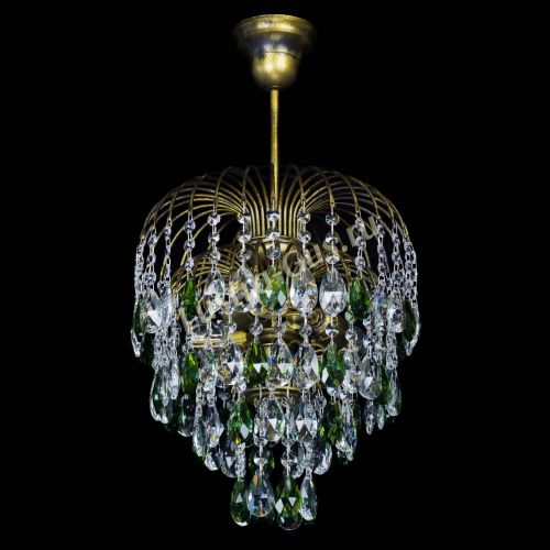 Люстра Лора №3 под бронзу зеленая в Магнитогорске Гусь Хрустальный