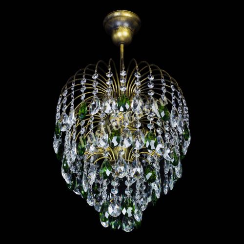 Люстра Лора №3 под бронзу зеленая в Магнитогорске Гусь Хрустальный