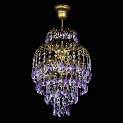 Люстра Лора №3 журавлик Фиолетовая под бронзу в Магнитогорске Гусь Хрустальный