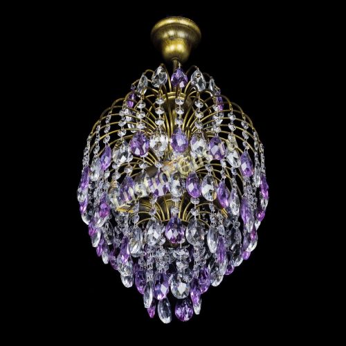 Люстра Лора №3 журавлик Фиолетовая под бронзу в Магнитогорске Гусь Хрустальный