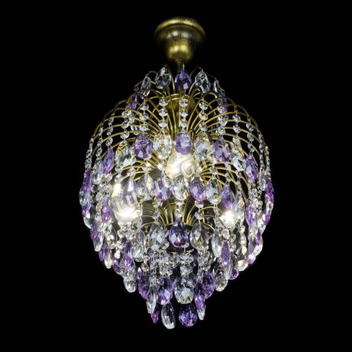 Люстра Лора №3 журавлик Фиолетовая под бронзу в Магнитогорске Гусь Хрустальный