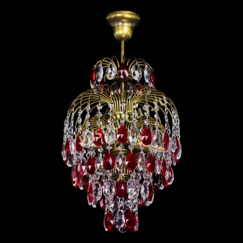 Люстра Лора №3 журавлик Красная под бронзу в Магнитогорске Гусь Хрустальный