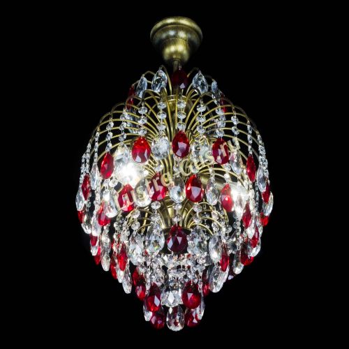 Люстра Лора №3 журавлик Красная под бронзу в Магнитогорске Гусь Хрустальный