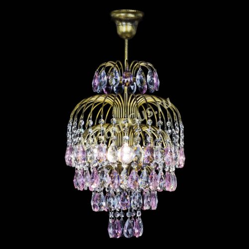 Люстра Лора №3 журавлик Розовая под бронзу в Магнитогорске Гусь Хрустальный