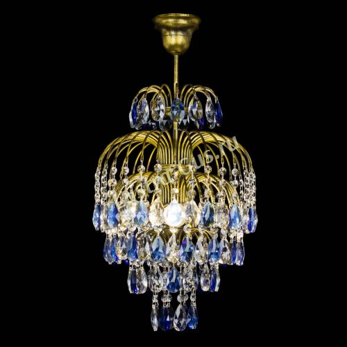 Люстра Лора №3 журавлик Синяя под бронзу в Магнитогорске Гусь Хрустальный