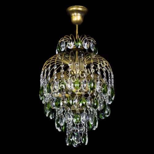 Люстра Лора №3 журавлик Зеленая под бронзу в Магнитогорске Гусь Хрустальный