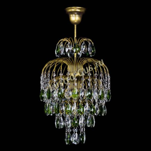 Люстра Лора №3 журавлик Зеленая под бронзу в Магнитогорске Гусь Хрустальный