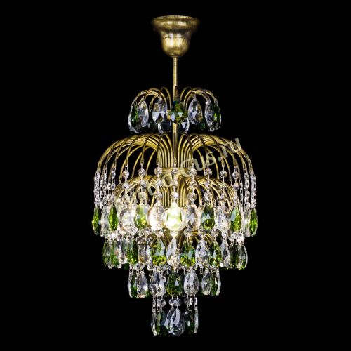 Люстра Лора №3 журавлик Зеленая под бронзу в Магнитогорске Гусь Хрустальный