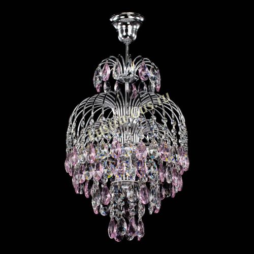 Люстра Лора №3 журавлик розовая в Магнитогорске Гусь Хрустальный