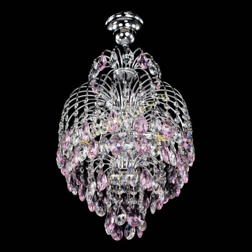 Люстра Лора №3 журавлик розовая в Магнитогорске Гусь Хрустальный